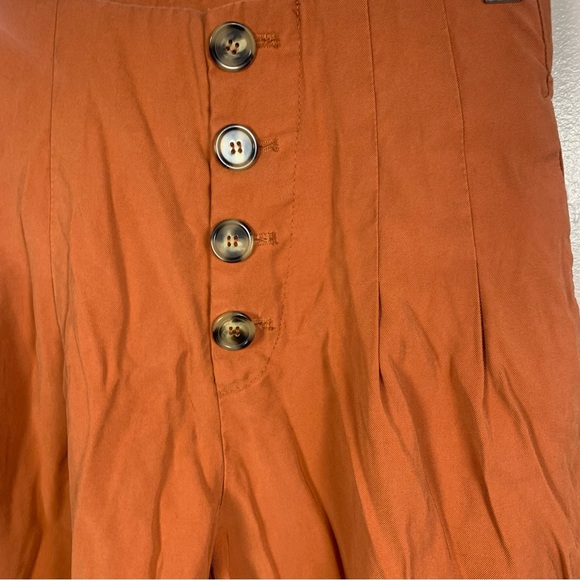 ZARA High Waisted Button Wide Leg Cropped Pants - Picture 10 of 16